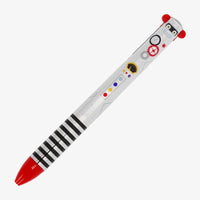 LEgami-Zweifarbiger-Kugelschreiber-ROBOT-Click-Clack-Tinte-rot-schwarz-Produktansicht-ganzer-Stift