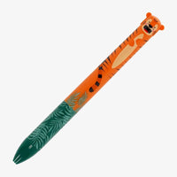 LEgami-Zweifarbiger-Kugelschreiber-Tiger-Click-Clack-Tinte-blau-orange-Produktansicht-ganzer-Stift
