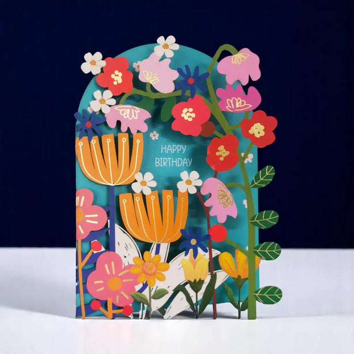 Lasercards-Alljoy-Design-Motiv-AL271-Geburtstagsblumen-Format-B6-mit-braunem-Umschlag-Text-Happy-birthday-Produktansicht-vorn