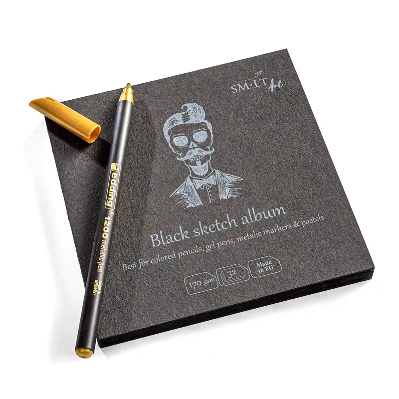Black Sketch Album / Sketch book / 14x14cm