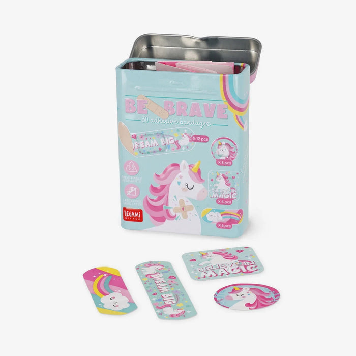 30 Bedruckte Pflaster / Be Brave / Einhorn