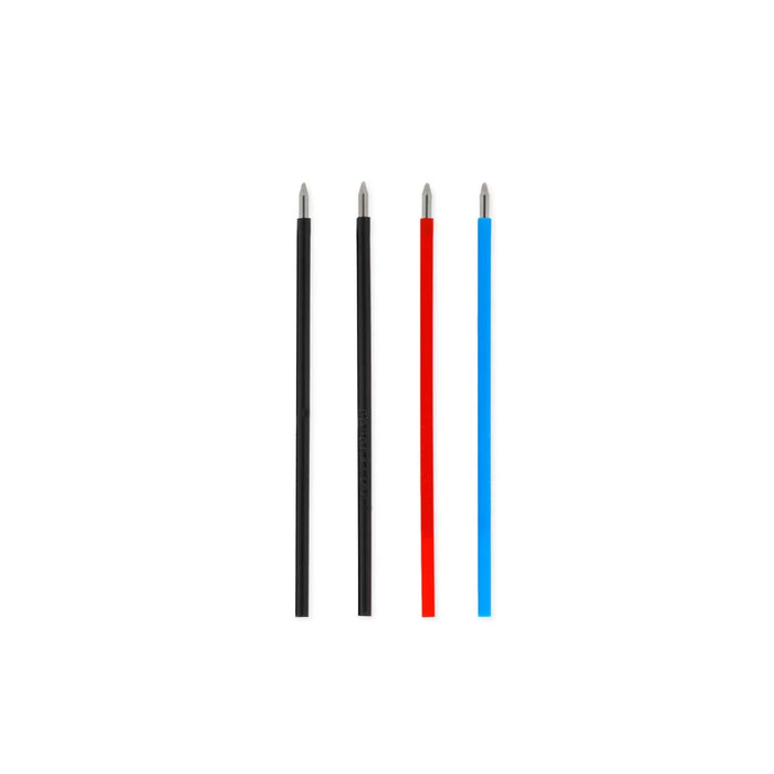 Ersatzminen für löschbaren Gelstift / 4er Set  / 2xschwarz+1xRot+1xblau