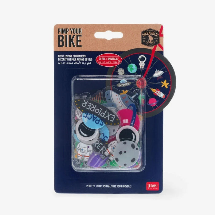 Fahrradspeichen / Reflektoren /  30er Set mit Dekorationen / Space