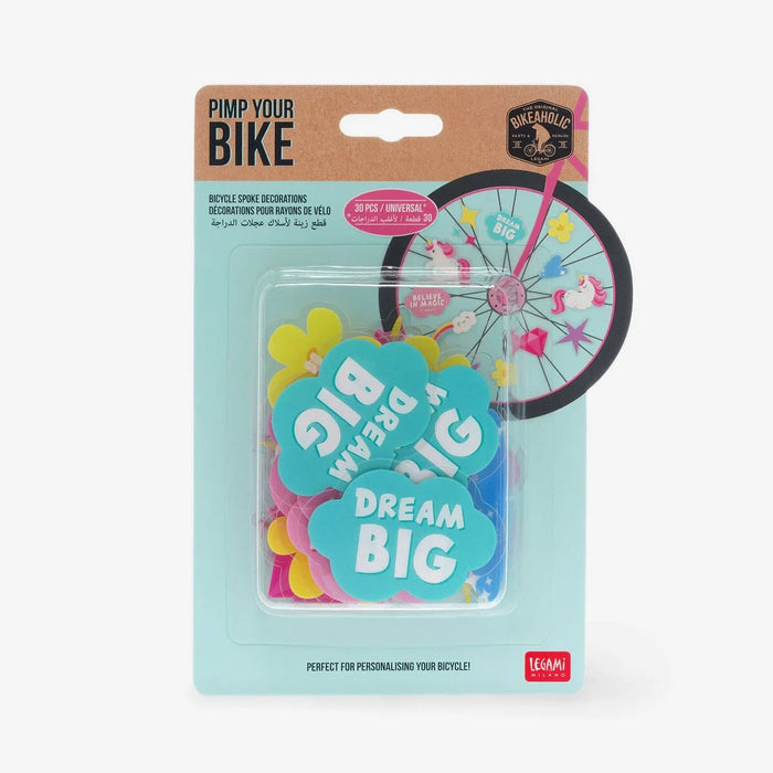 Fahrradspeichen / Reflektoren /  30er Set mit Dekorationen / Unicorn