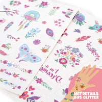 Legami_Temporaere-Tattoos-Flower-TATTOO-2boegen-50-tattoos-15x21cm-Produktansicht-vergroessert