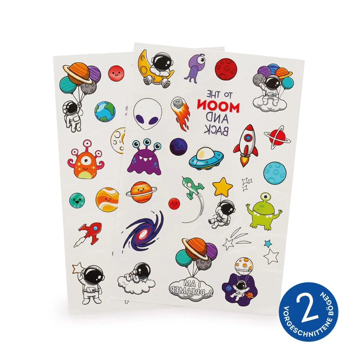 Legami_Temporaere-Tattoos-Space-TATTOO-2boegen-50-tattoos-15x21cm-Produktansicht