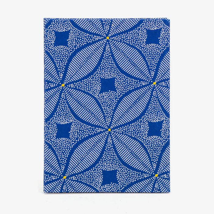 Leporello-Format-12x17cm-fuer-14Fotos-mit-Baumwollpapier-Blau-geometrisch-Produktansicht-Cover-Vorn