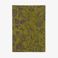 Leporello-Format-12x17cm-fuer-14Fotos-mit-Lokta-blumenornament-braun-auf-gruen-Produktansicht-Cover-Vorn