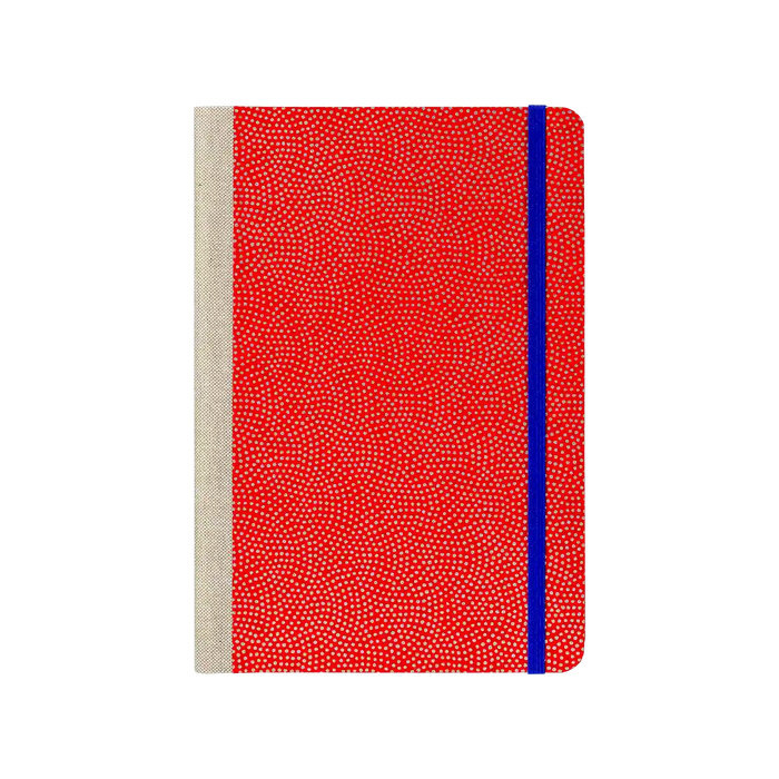Notizbuch / 240 Seiten / A5  / liniert / Same Komon silber auf rot