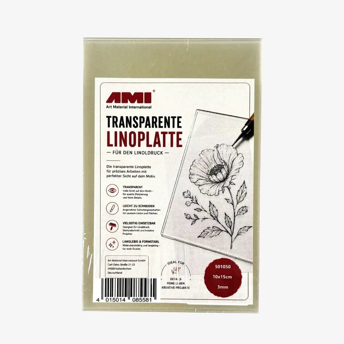 Linoldruck Platte | transparent | Soft | 3 mm | verschiedene Formate