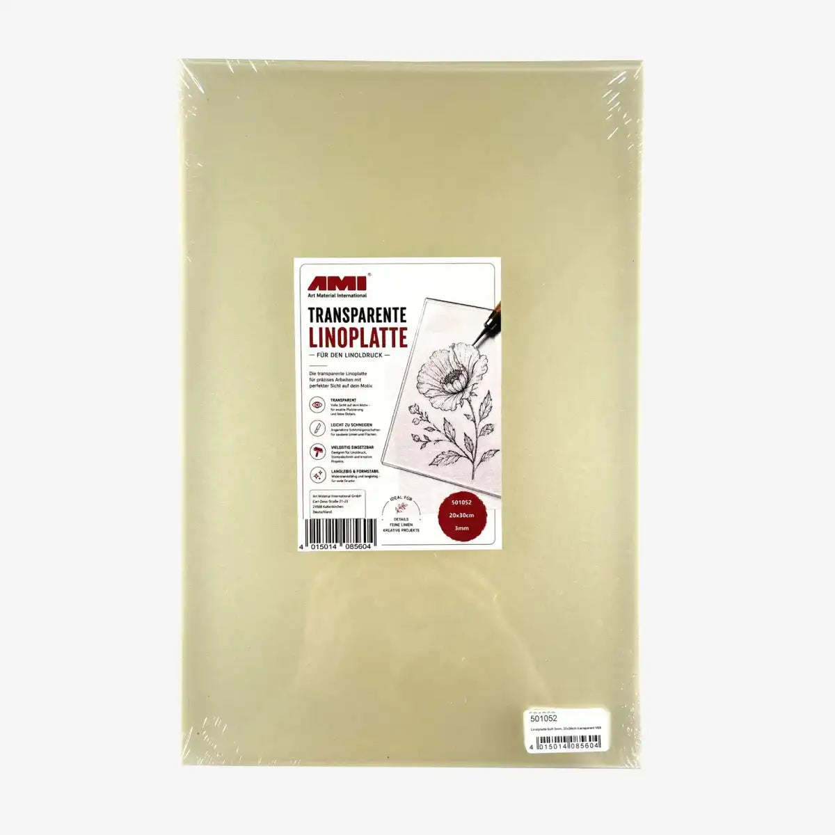 Linoldruck Platte | transparent | Soft | 3 mm | verschiedene Formate