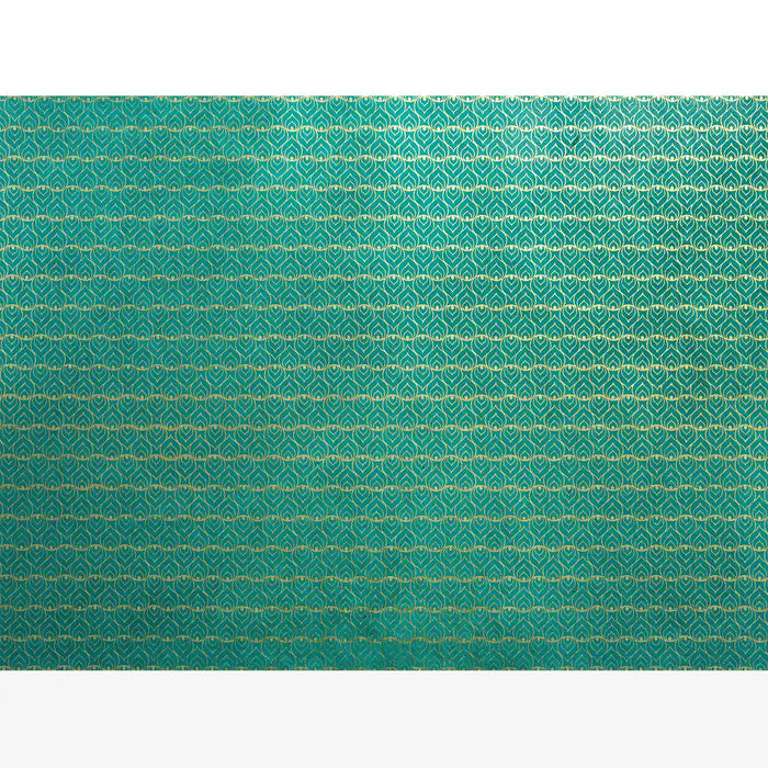 Lokta-Papier-Bogen-Motiv-Pfauenfeder-Farbe551-malachite-gold-ganzer-Bogen