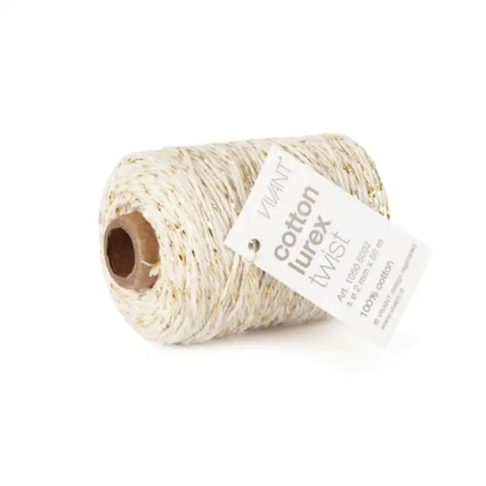 cotton lurex/ cord / 50 m/ Creme