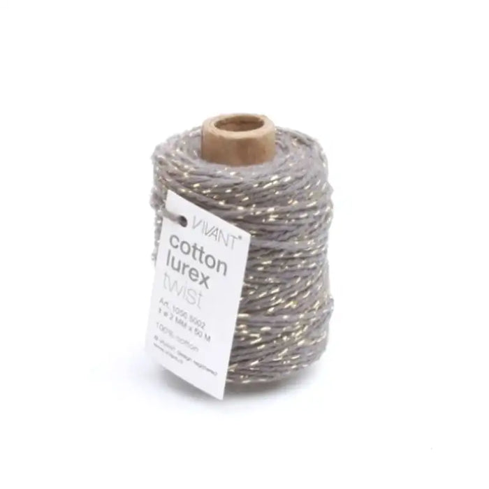 cotton lurex/ cord / 50 m/ Dunkelgrau Gold