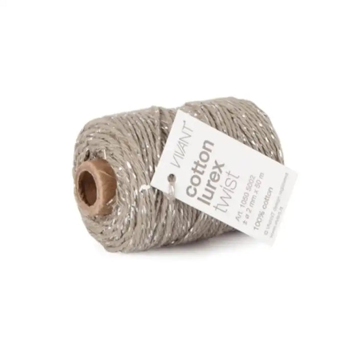 cotton lurex/ cord / 50 m/ Grau Silber