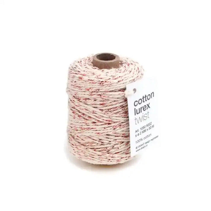 cotton lurex/ cord / 50 m/ Rot-Rose