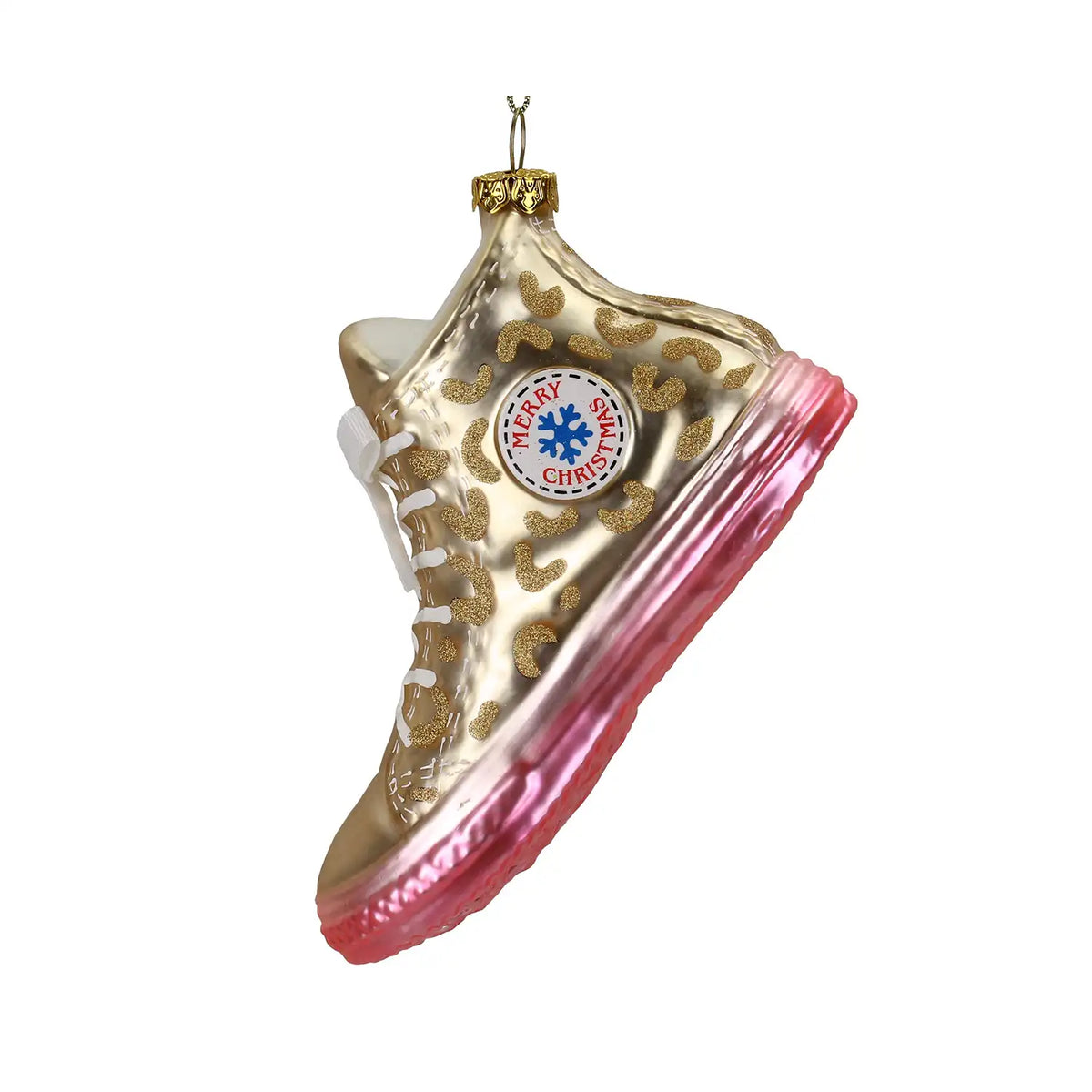 Weihnachtsbaumkugel/ Ornament Glas / Sneaker / Gold