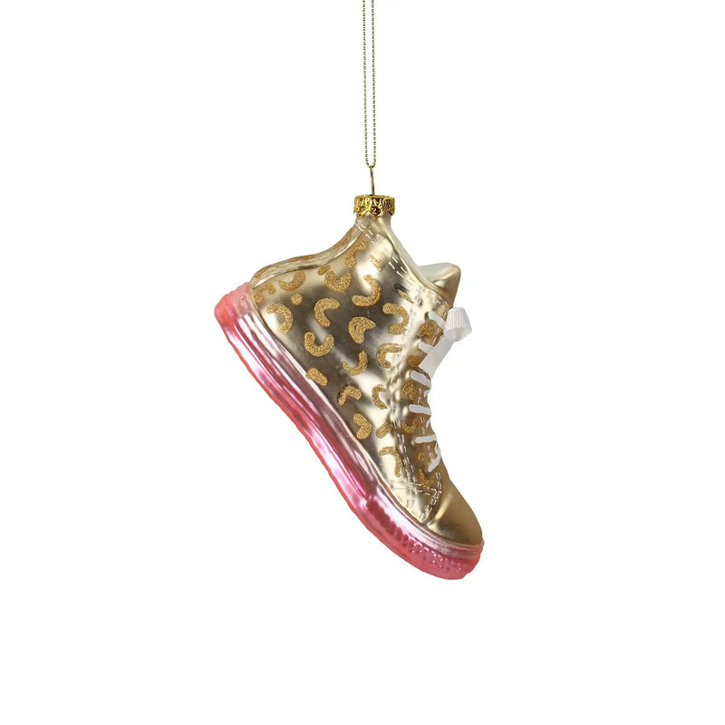 Weihnachtsbaumkugel/ Ornament Glas / Sneaker / Gold