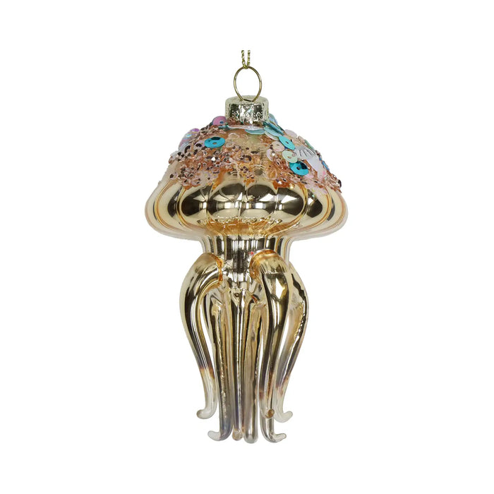 Weihnachtsbaumkugel/ Ornament Glas / Jellyfish / Gold