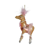 Weihnachtsbaumkugel/ Ornament Glas / Giraffe / Pink