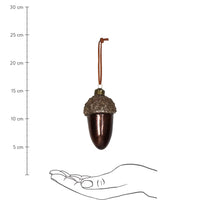 Weihnachtsbaumkugel/ Ornament Glas / Eichel / braun