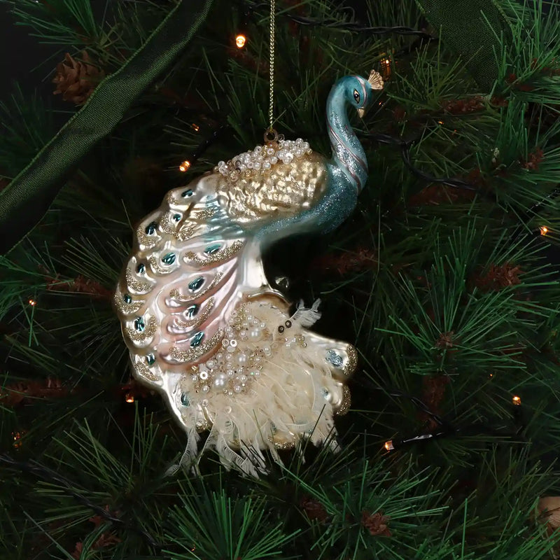 Weihnachtsbaumkugel/ Ornament Glas / Peacock / Mix