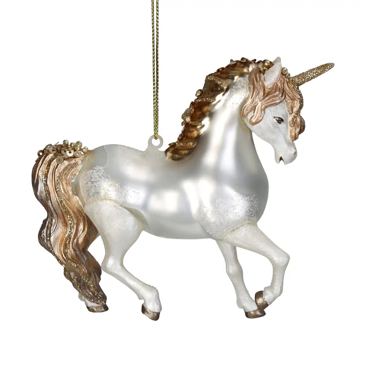 Weihnachtsbaumkugel/ Ornament Glas / Unicorn / Gold