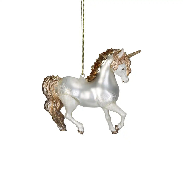 Weihnachtsbaumkugel/ Ornament Glas / Unicorn / Gold