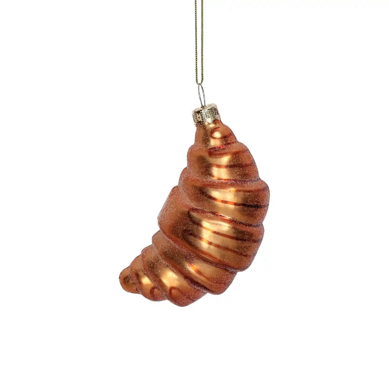 Weihnachtsbaumkugel/ Ornament Glas / Chocolate Croissant / brown