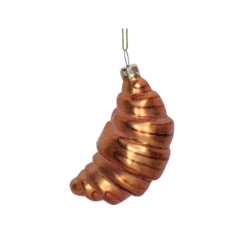 Weihnachtsbaumkugel/ Ornament Glas / Chocolate Croissant / brown