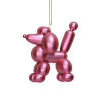 Weihnachtsbaumkugel/ Ornament  / Poodle Balloon Plastic / Pink