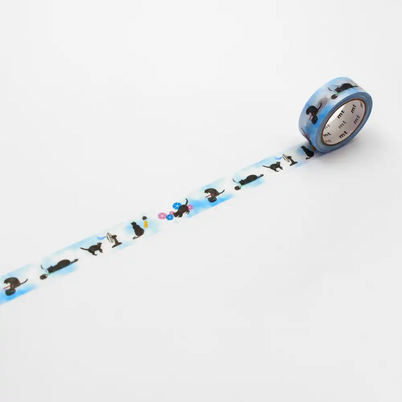MAsking-Tapes-MT-EX-Washi-Tape-summer-Cat-Klebeband-abgerollt