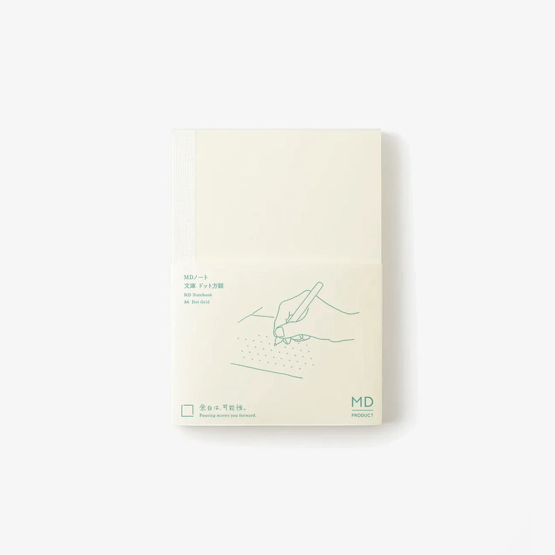 MD-Notebook-A6-dot-grid-minimalistisch-MD-Paper-Japan-Fadenheftung-176-seiten-Cover-mit-Banderolle