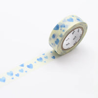 mt / Masking Tape / Washi Tape  / heart stamp blue