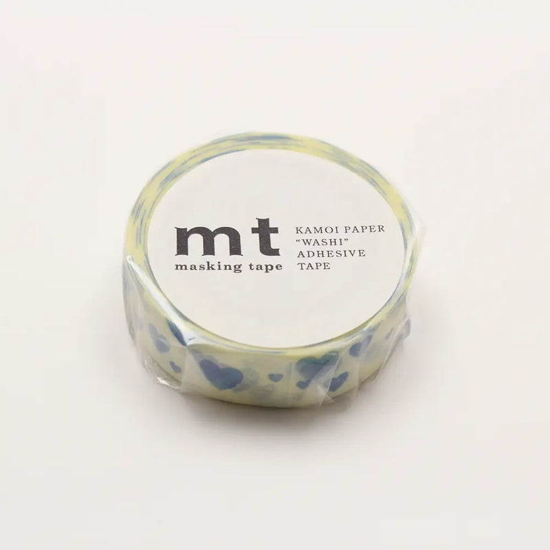 mt / Masking Tape / Washi Tape  / heart stamp blue