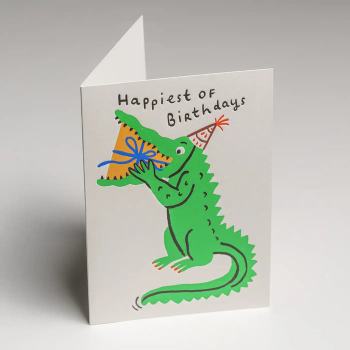 Klappkarte / Marie Assénat / Happiest of Birthdays Retro Croc Illustrated Greeting Card
