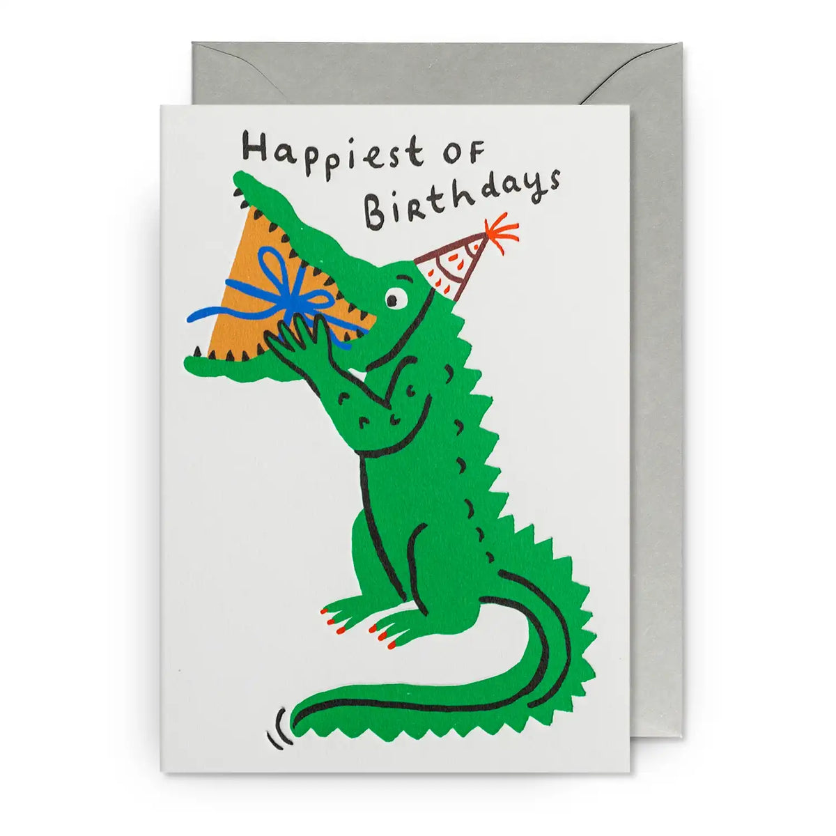 Klappkarte / Marie Assénat / Happiest of Birthdays Retro Croc Illustrated Greeting Card