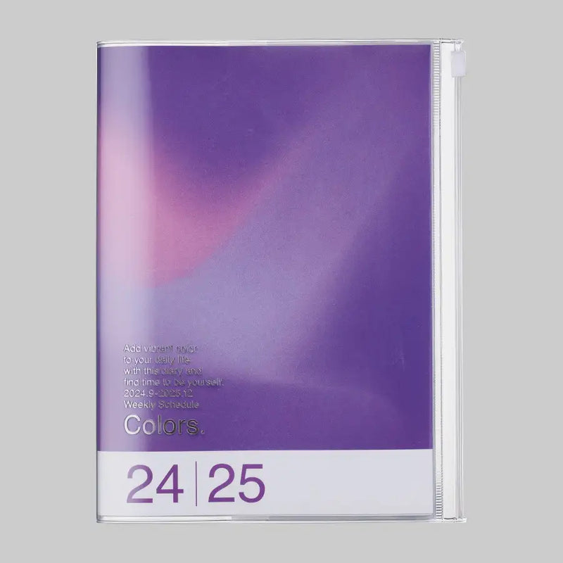 Wochenplaner / Wochenkalender 2024-2025 / A5 / 16 Monate / Gradient purple