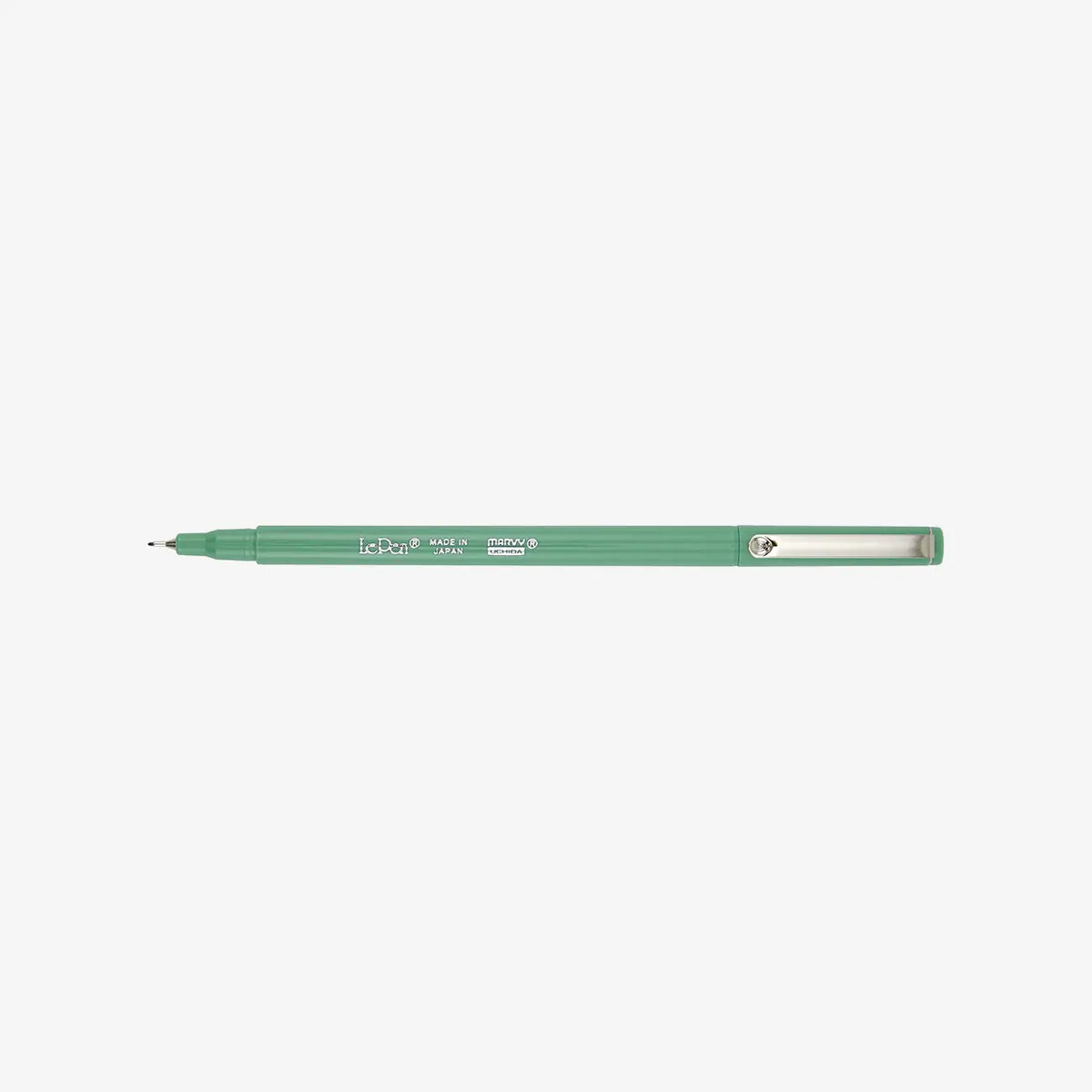 Marvi-Uchida-Le-Pen-Fineliner-water-based-no102-Jade-Green-Stift-mit-Kappe-aufgestecket-am-Ende