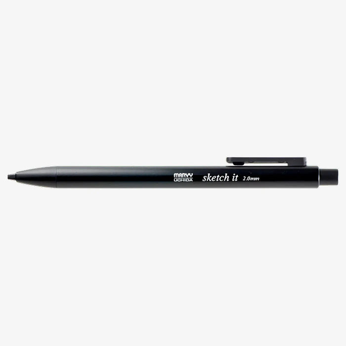 Marvi-uchida-sketch-it-Mechanical-Penciel-flat-lead-2mm-black-body-Produktansicht-2