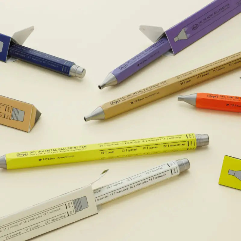 Metal-Body-Gel-Pen-Serie-DAYS-verschiedene-FArbe-mit-Verpackung