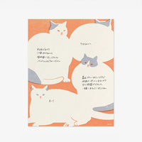 Midori-Briefblock-Easy-and-Cosy-Cat-Briefpapier-Katzenmotive-Japan-Produktansicht-Beispielansicht