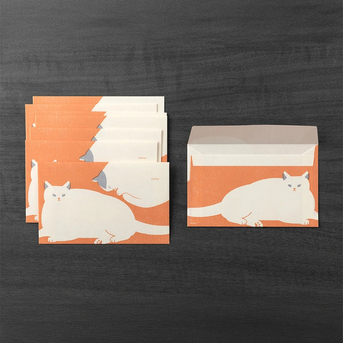 Midori-Briefumschlag-Set-Katzen-8-Stueck-japanisches-Briefpapier-umschlaege-alle
