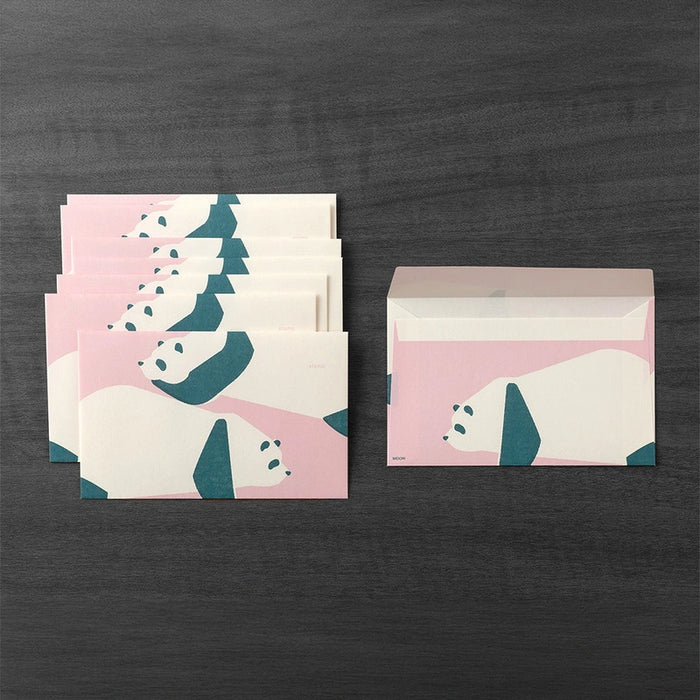 Midori-Briefumschlag-Set-Panda-8-Stueck-japanische-Papeterie-Illustration-alle-Umschlaege