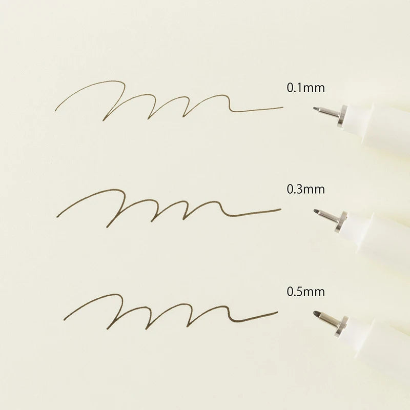 Midori-MD-Drawing-Pen-Fineliner-05mm-schwarz-wasserfest-Stift-Strichstaerken