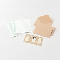 Midori-Mini-Brief-Set-Hungry-Dog-Briefpapier-Sticker-Japan-Papeterie-Produktansicht-Inhalt