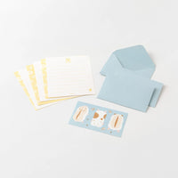 Midori-Mini-Brief-Set-Hungry-Hamster-Briefpapier-Sticker-Japan-Papeterie-Produktansicht-Inhalt