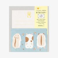 Midori-Mini-Brief-Set-Hungry-Hamster-Briefpapier-Sticker-Japan-Papeterie-Produktansicht-Verpackung