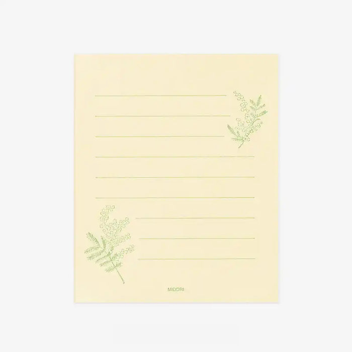 Midori-Mini-Brief-Set-Washi-Papier-yellow-japanische-Schreibwaren-Briefbogen
