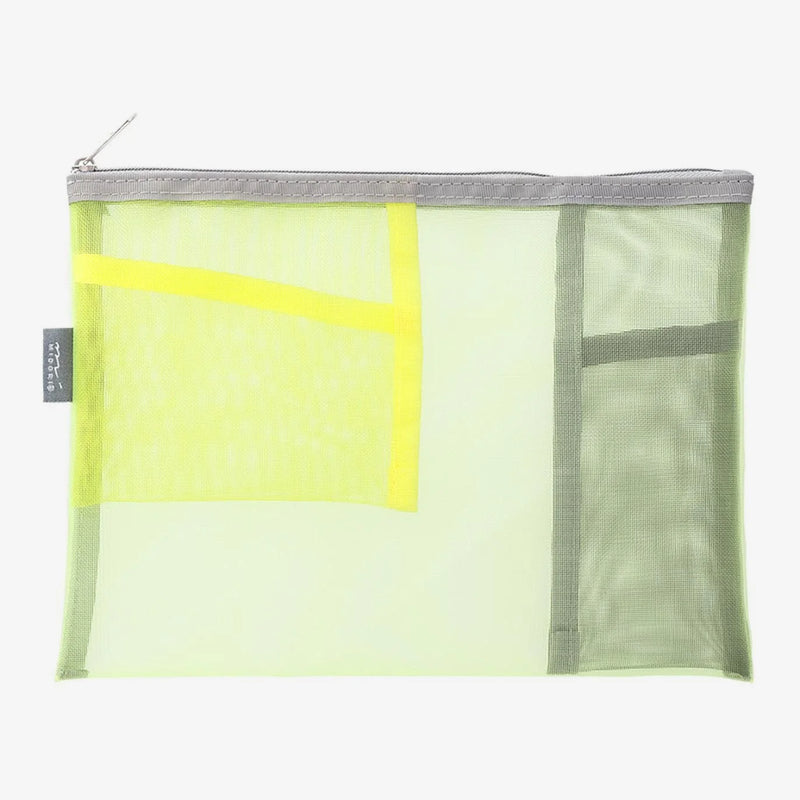 Midori-Tasche-Pen-Tool-Pouch-Mesh-Yellow-green-Produktansicht-1